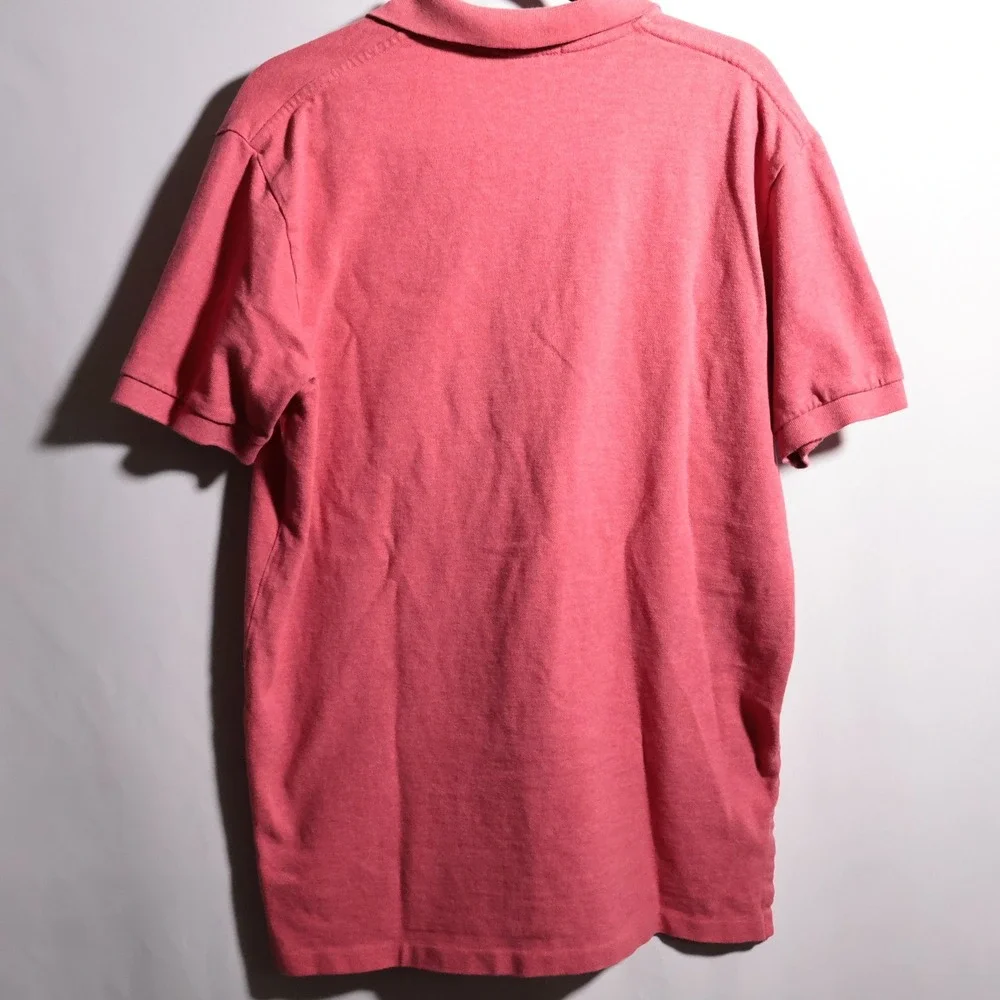 VTG Polo‎ Ralph Lauren Mens L Pink Polo Shirt Blue Pony Short Sleeve Cotton 90s